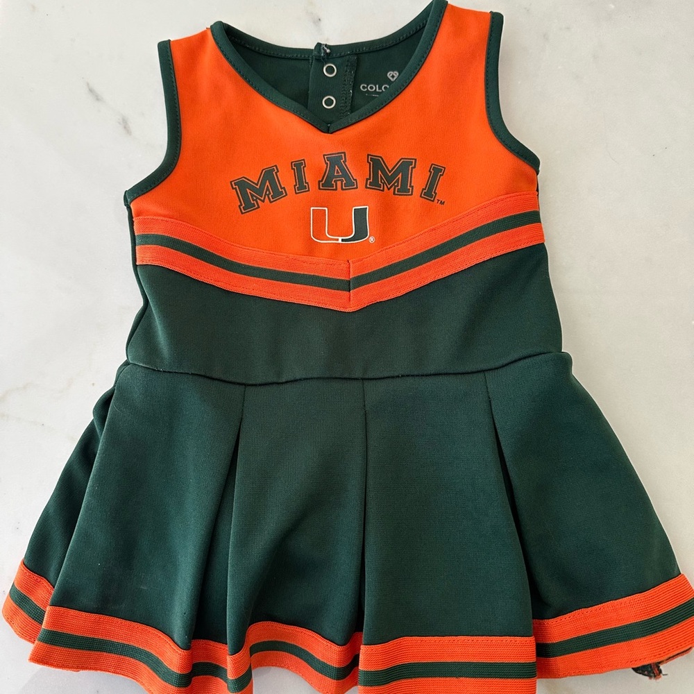 University of Miami Hurricanes cheerleading uniform